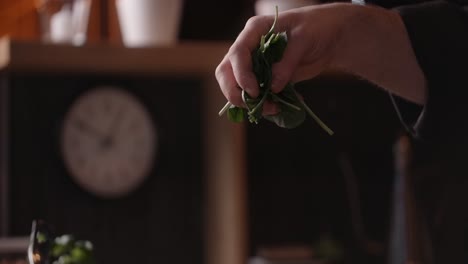 chef preparing spinach