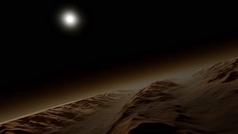 Fliegen-über-Valles-Marineris-Auf-Dem-Planeten-Mars