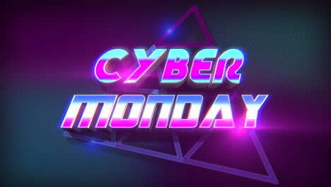 cyber monday with retro triangles in 80s style