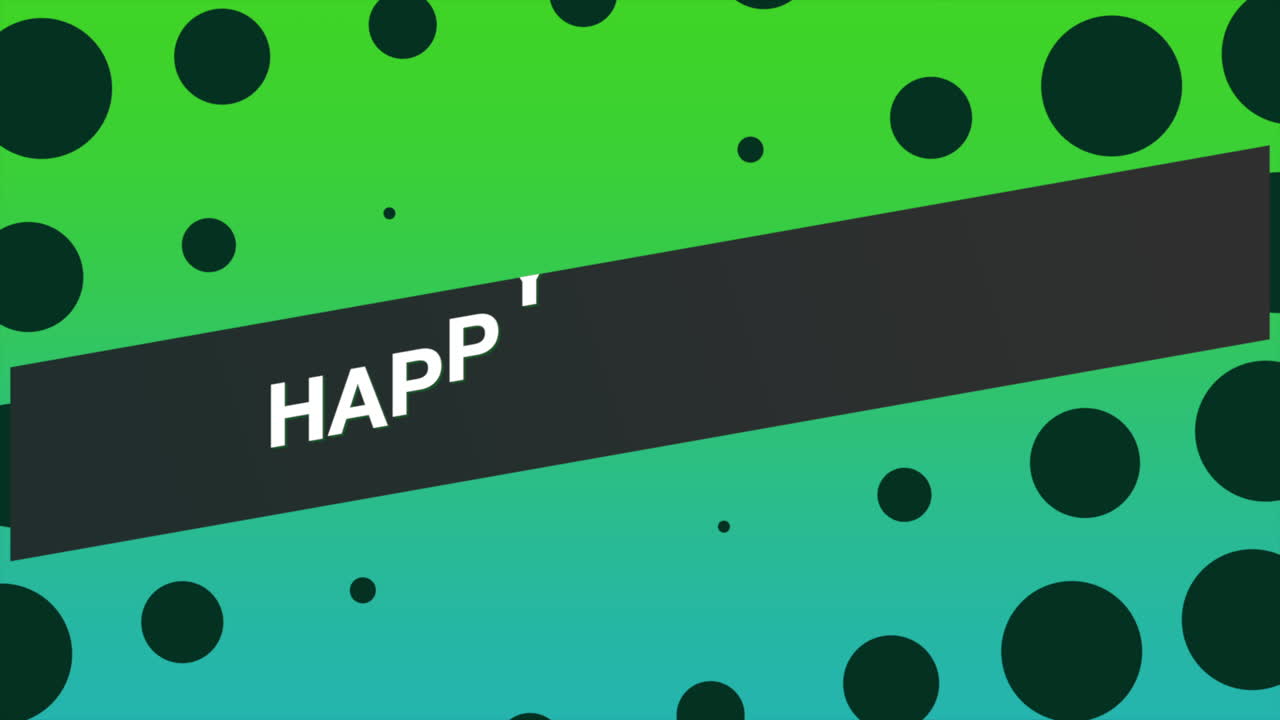 흑색 바탕에 화려한 폴카 점 생일 축하