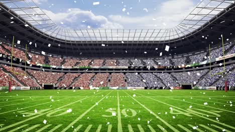 animación de confeti sobre el estadio deportivo