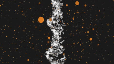 animación de la cadena de adn sobre puntos en movimiento