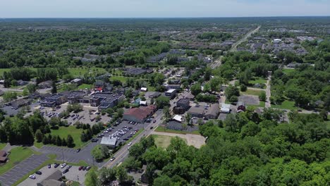 Powell,-Ohio,-aerial-drone-footage-of-the-downtown-and-surrounding-areas