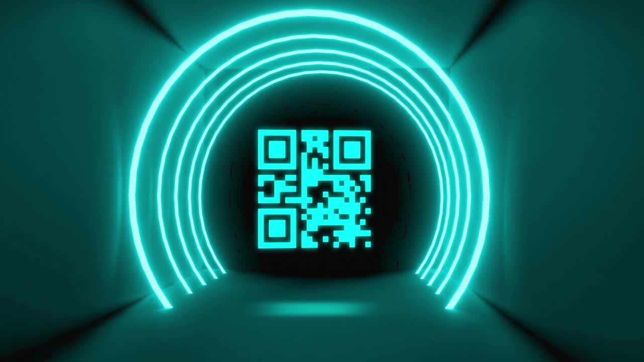 Animation of flickering white QR code