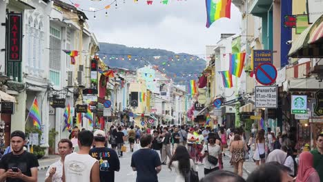 gay pride street scene in thailand