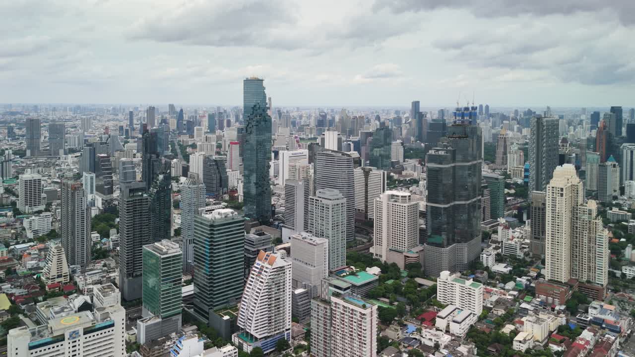 Bangkok Massive City Skyline, Aerial Drone 4k