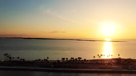 sunset from the honeymoon island causeway in dunedin florida