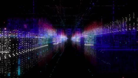 holograma abstracto de bucle sin costuras ciudad inteligente en 3d