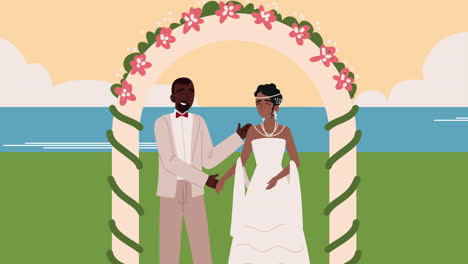 interracial couple wedding at the beach