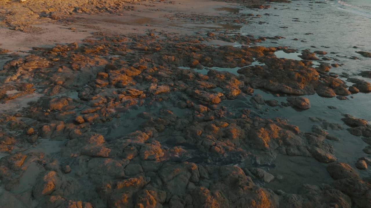 Rocky Shore Of A Beach In Guanacaste, Costa Rica - drone shot