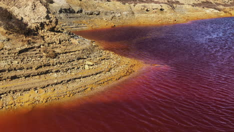 hazardous water of wheal maid, cornish mars - former mining site in cornwall, england