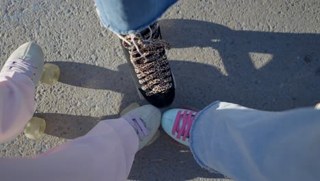 friends roller skating