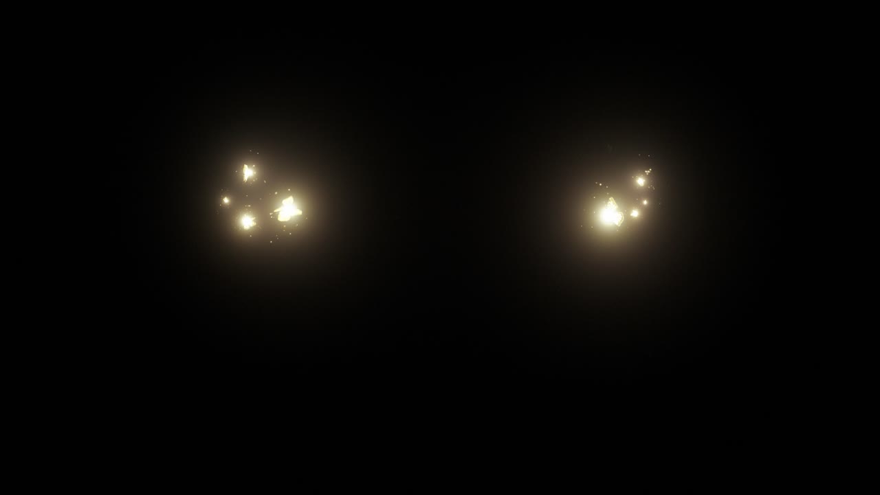 Enchanted Golden Fairies Glowing on Black Background