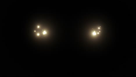 enchanted golden fairies glowing on black background