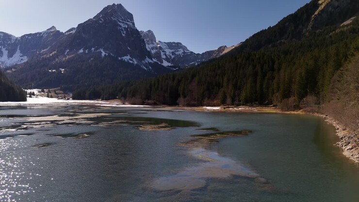 Obersee lake Glarus Switzerland Swiss Alps mountains view nature landscape
