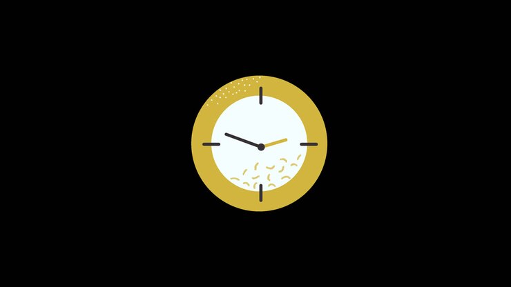 Gold Wall Clock Illustration