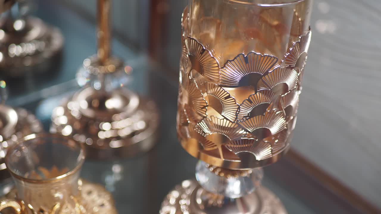 Elegant Gold and Glass Candle Holders