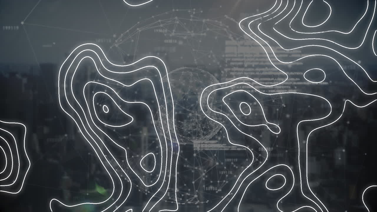 animación de líneas móviles a través de la red de conexión