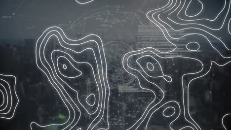 animation of moving lines over network of connection