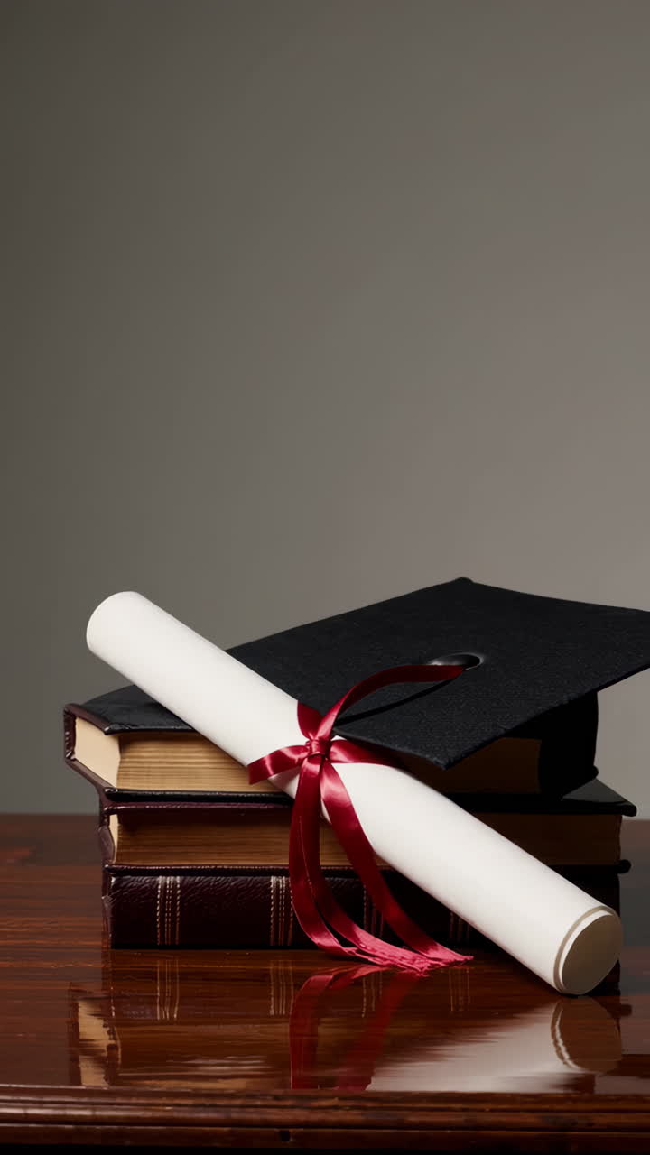 Graduation Ceremony with Diploma and Cap