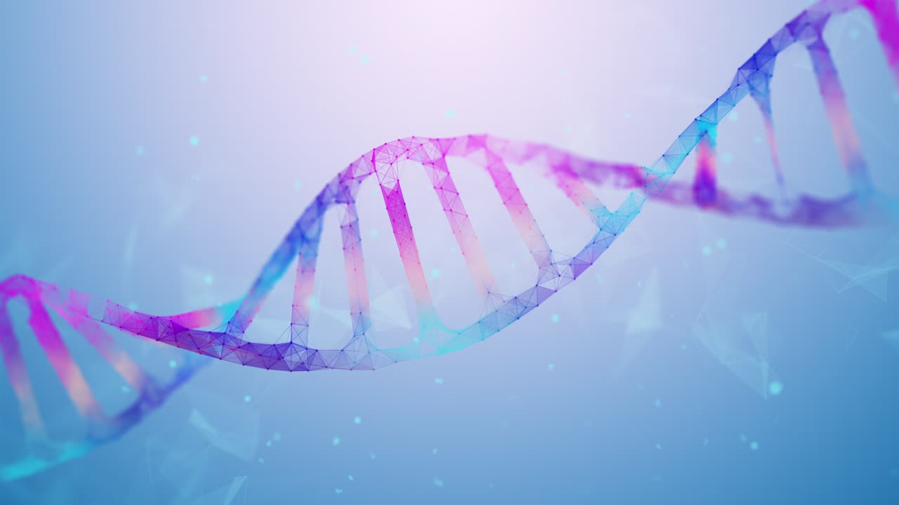 animación de fondo de la forma abstracta de la molécula de adn