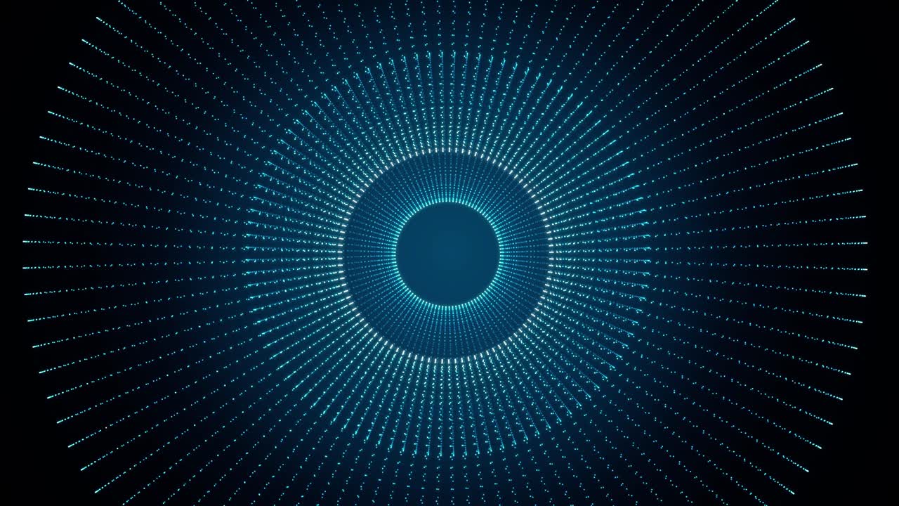 fondo de círculo azul abstracto con líneas y puntos brillantes