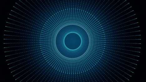 fondo de círculo azul abstracto con líneas y puntos brillantes