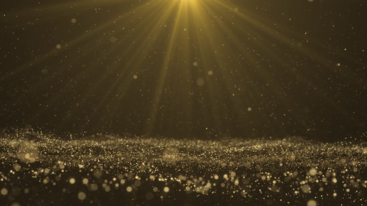 Golden bokeh lights award party stage golden stage glitter animation stars lights and particles
