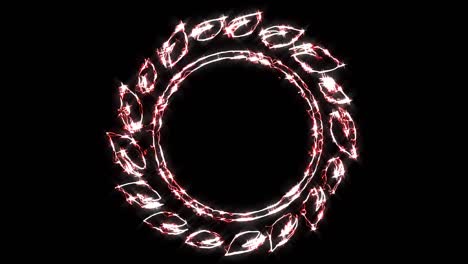 animated round shape with laser glowing light red