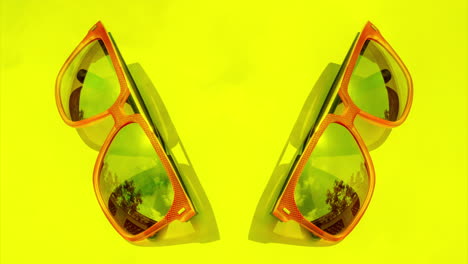 gafas de sol con espejo que reflejan las nubes