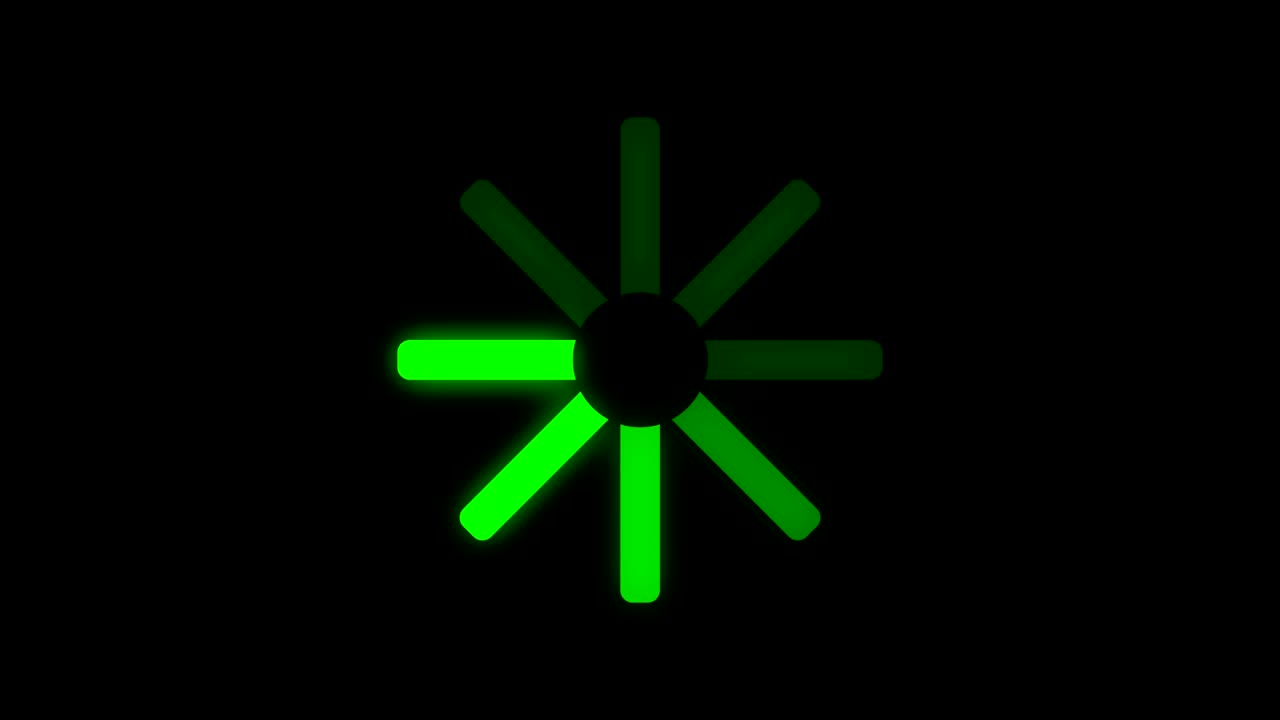 Loading circle icon animation isolated on black background