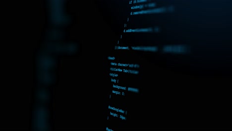 Modern tech program development and blockchain concept animation developer working on program codes
