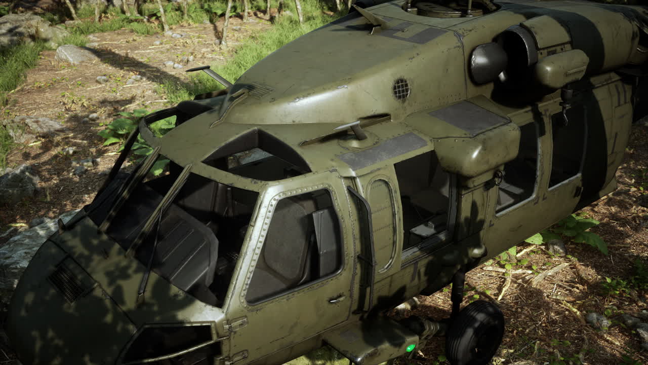 helicóptero militar en la selva profunda
