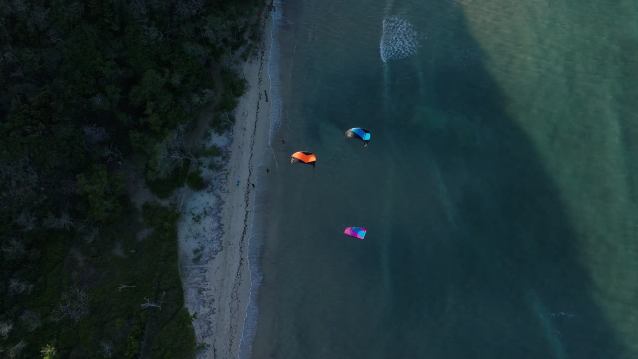 Kiteboarding at the Beach - Aerial View