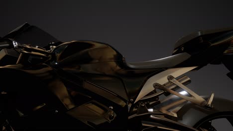 moto sport bike in dark studio with bright lights