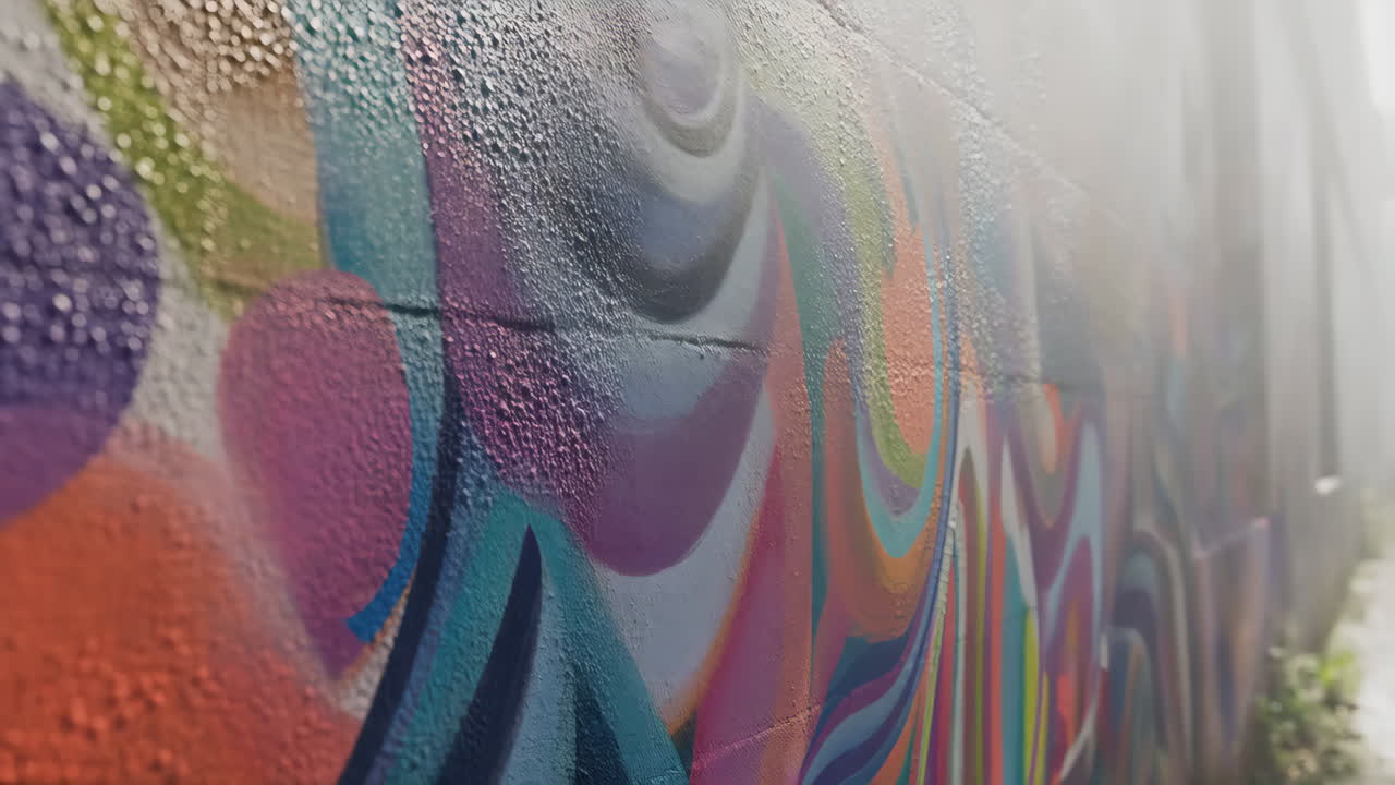Graffiti a parete astratti e colorati