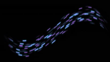 animation of glowing light trails of data transfer over black background