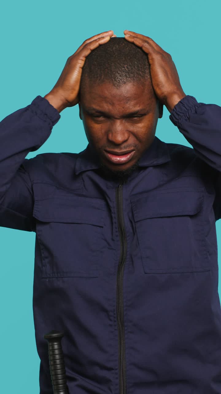 African American Man Suffering from Headache and Stress