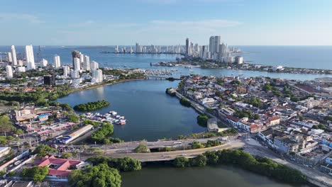 Skyline-Von-Cartagena-In-Cartagena-De-Indias-In-Bolivar,-Kolumbien