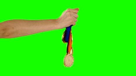 hand throwing medals