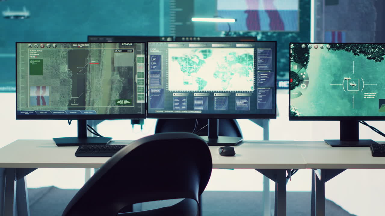 Empty federal secret service control room used to follow national safety alerts