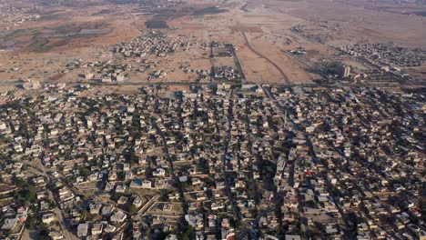 aerial view over jericho city in palestine territory rooftops