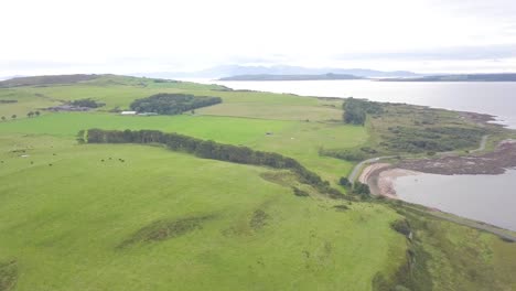 Millport-on-Cumbrae-island,-Scotland.-Aerial-rising