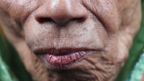 close-up of an elderly person's face