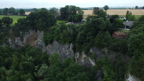 aerial view of a quarry and surrounding landscape