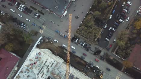 construction of a high-rise building in a city