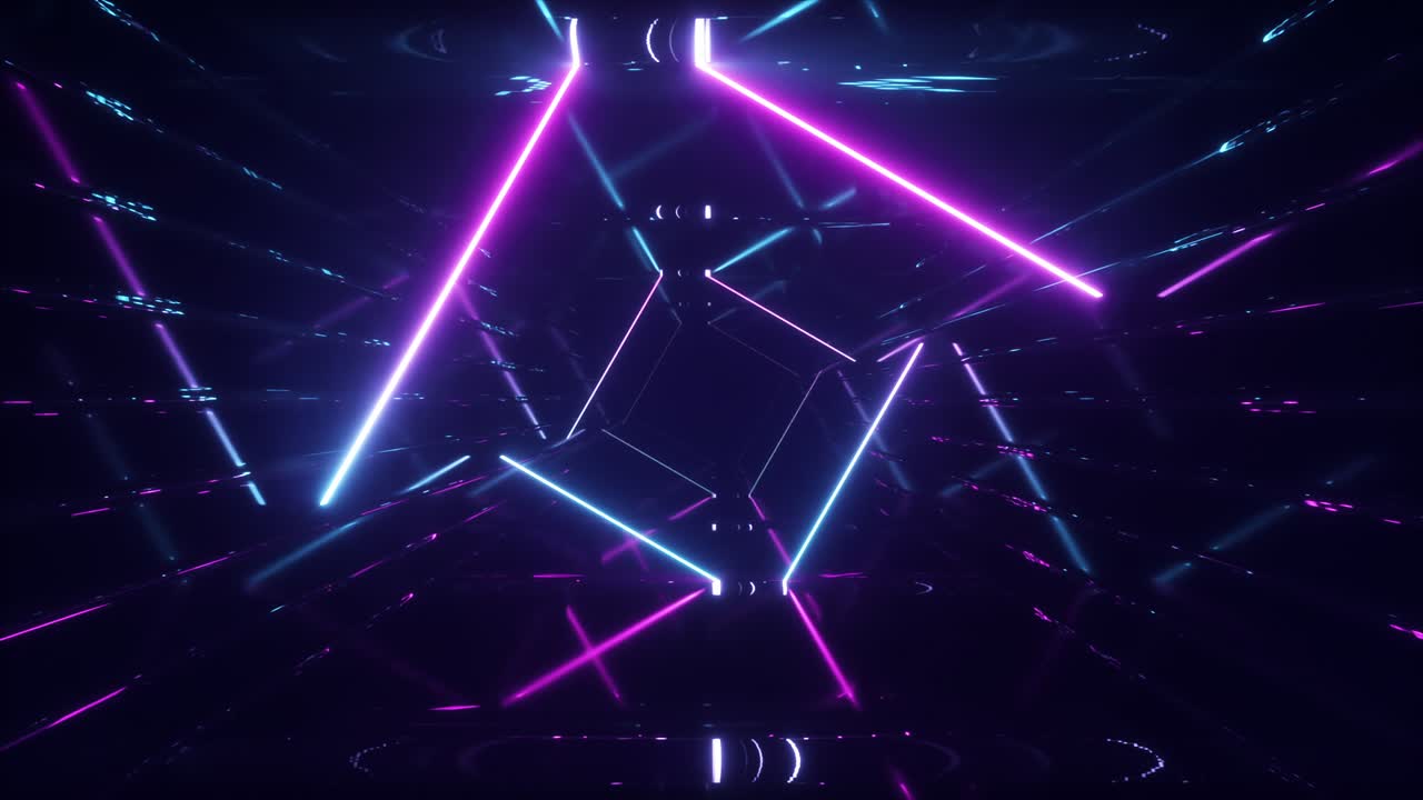 sfondo astratto luminoso del tunnel al neon