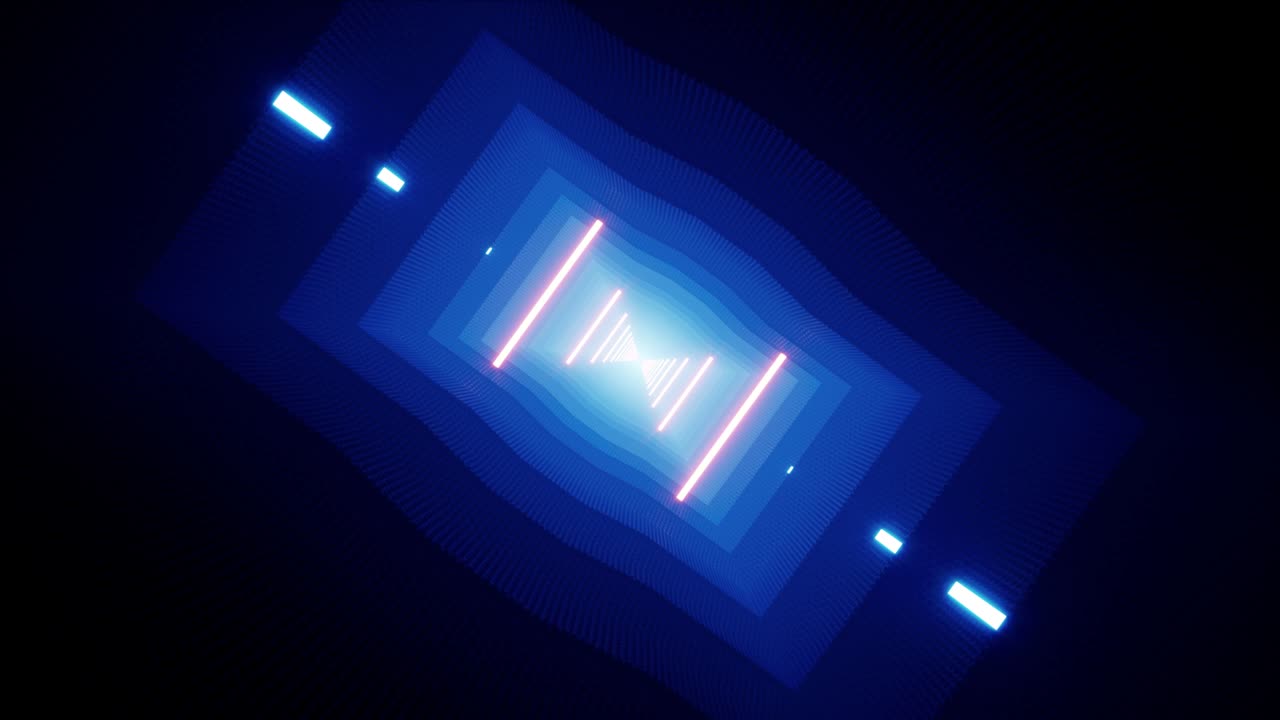 rodillos de resplandor rojo giratorios de bucle de túnel vj