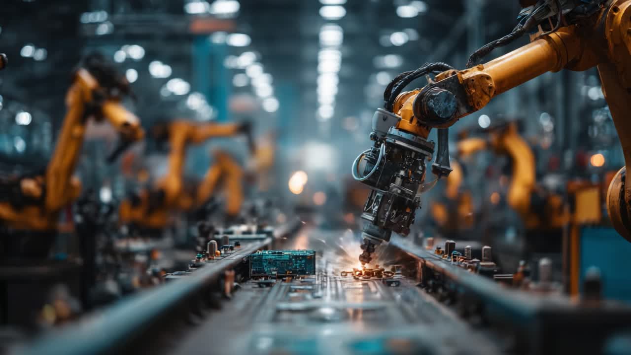 Robotic Automation in Manufacturing: Showcasing Advanced Machinery and Precision Techniques in a Dynamic Production Environment