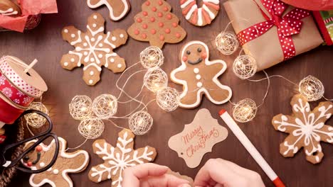 packaging traditional home made gingerbread cookies as food gifts.